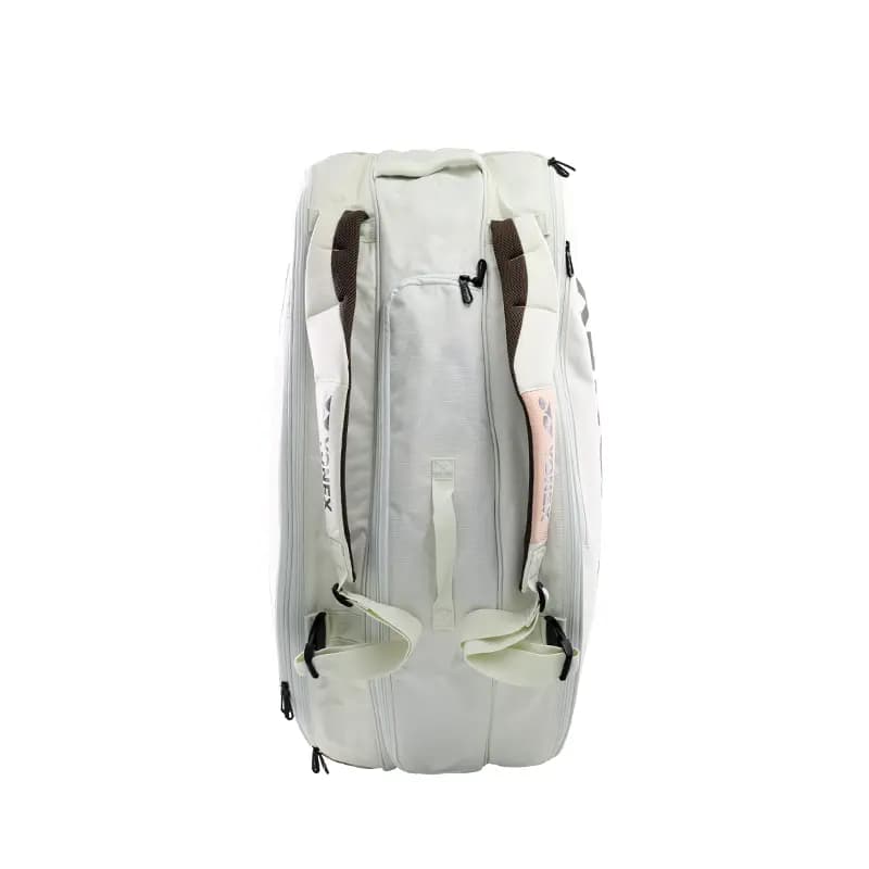 YONEX Large Capacity Water-Resistant Durable Badminton Racket Backpack Holds 5 Rackets Fabric & Synthetic Leather Unisex Sand Beige 7