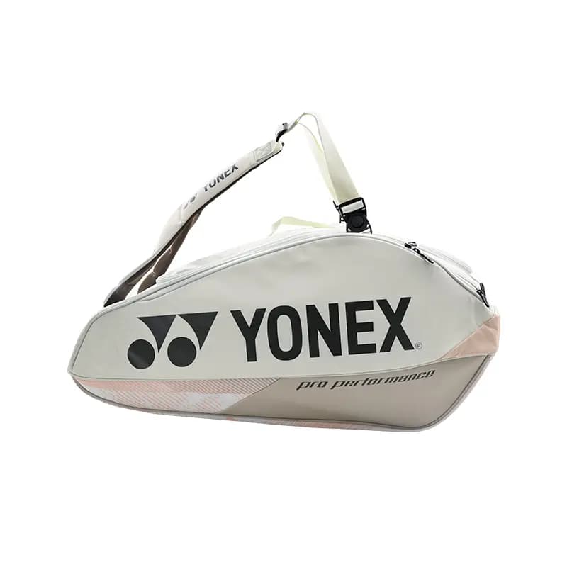 YONEX Large Capacity Water-Resistant Durable Badminton Racket Backpack Holds 5 Rackets Fabric & Synthetic Leather Unisex Sand Beige 4