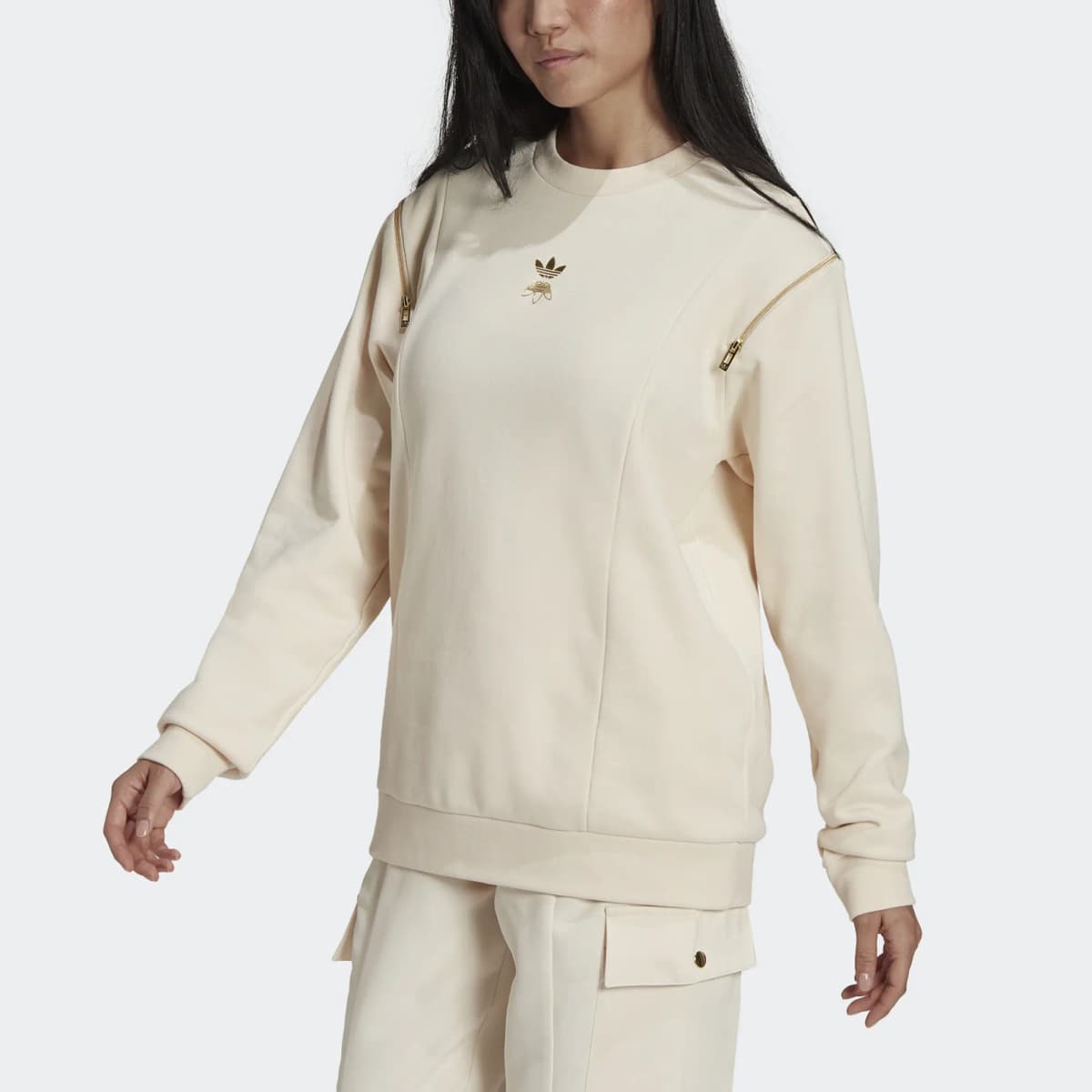 Adidas Originals Qadın Sweatshirt Sarı/Ağ 4