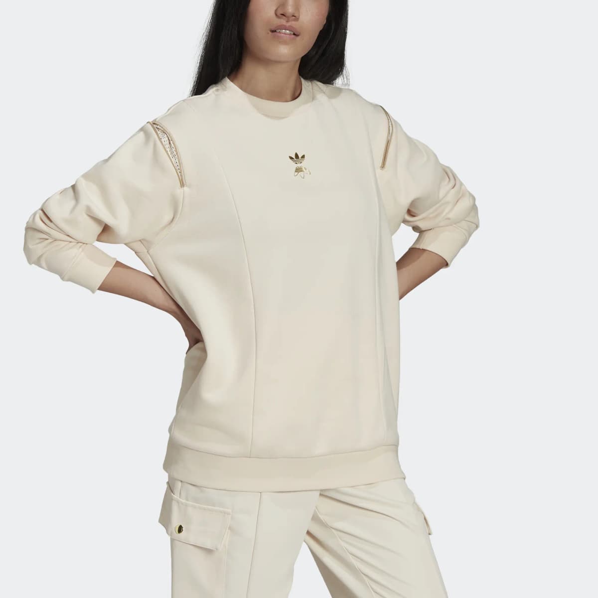 Adidas Originals Qadın Sweatshirt Sarı/Ağ 2