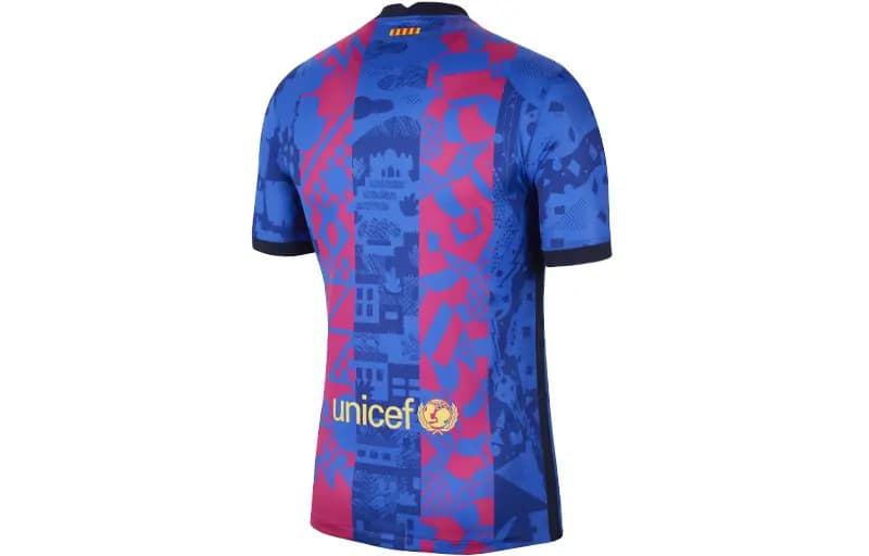 Nike Training Short Sleeve Soccer Jersey SW Fan Version 21-22 Season Barcelona Men's Blue 2