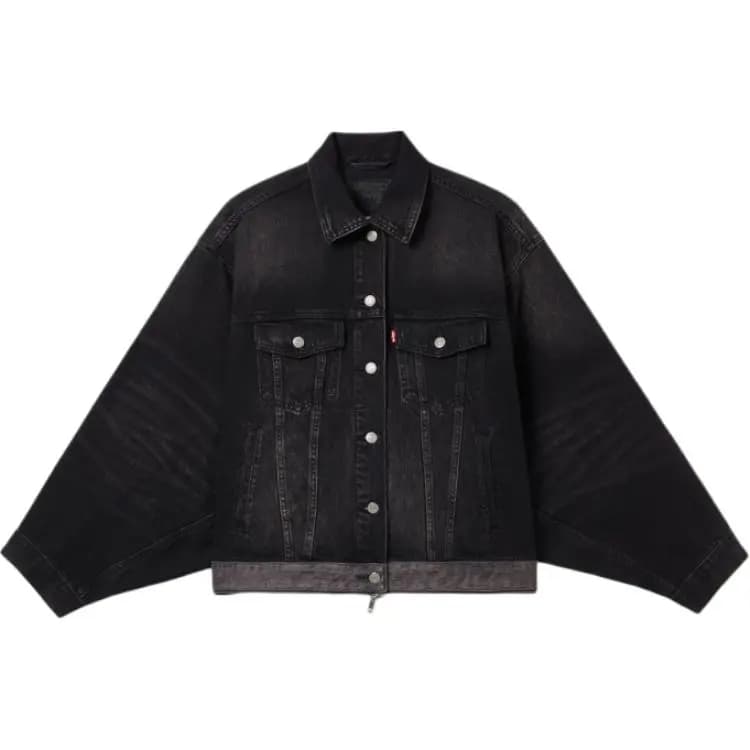 levi's Relaxed Color-Block Qadın Cins Pencəyi Qara