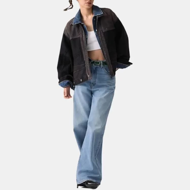 levi's Relaxed Color-Block Qadın Cins Pencəyi Qara 3