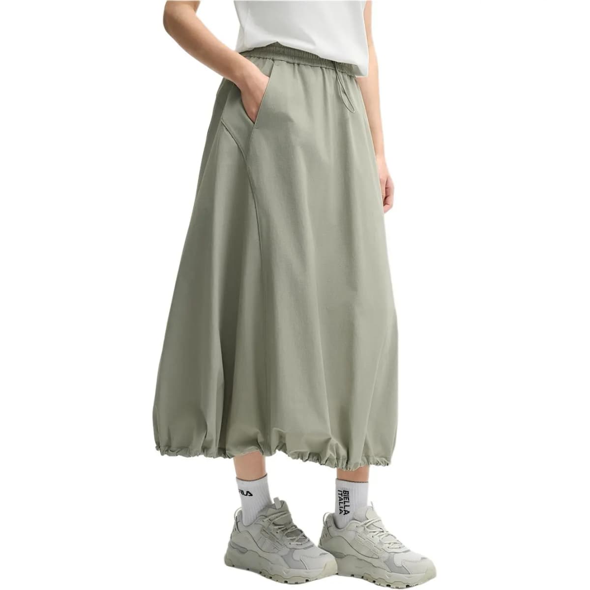FILA ORIGINALE Parachute Qadın Midi Ətəyi Xaki 2