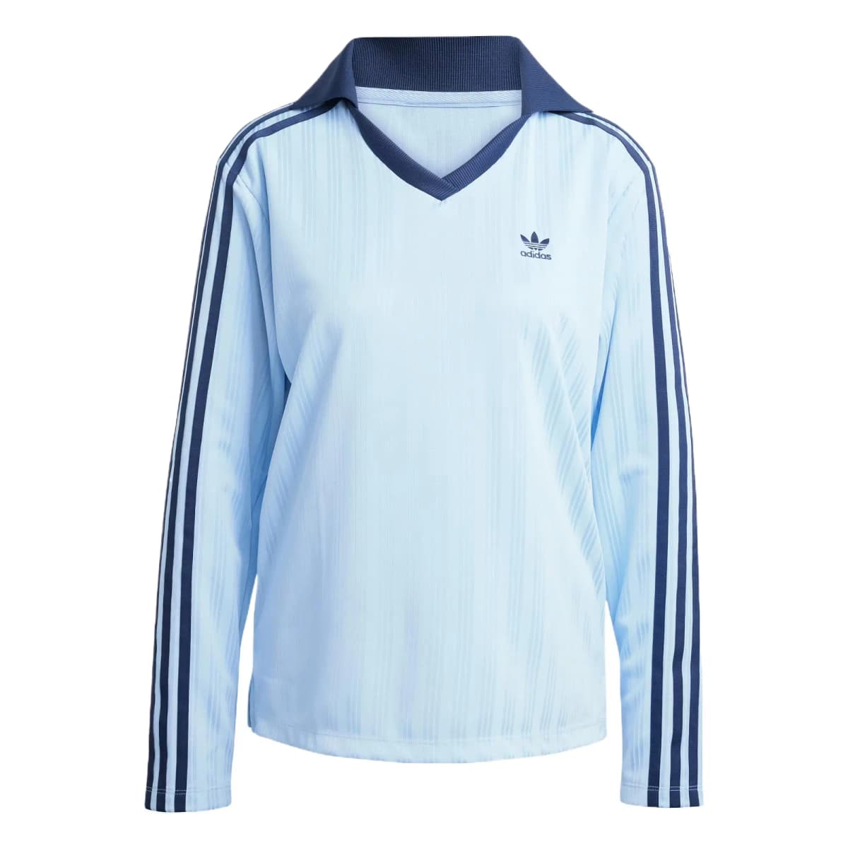 adidas originals ADICOLOR V-Yaxa Uzunqol Polo Köynək Qadın Səma Mavisi