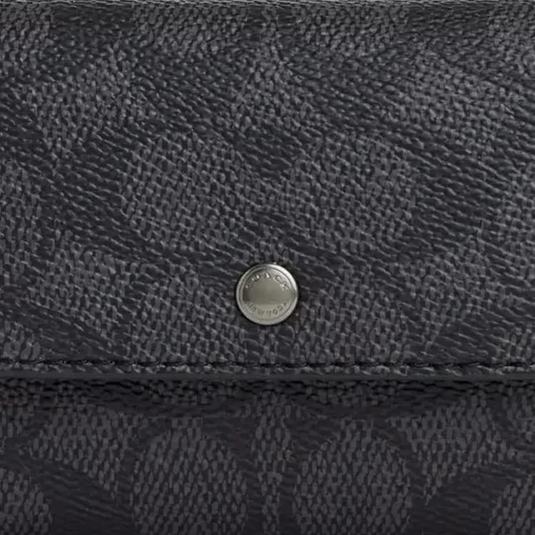 COACH Signature Coated Canvas Pulqabı Kişi Kömür/Qara 5