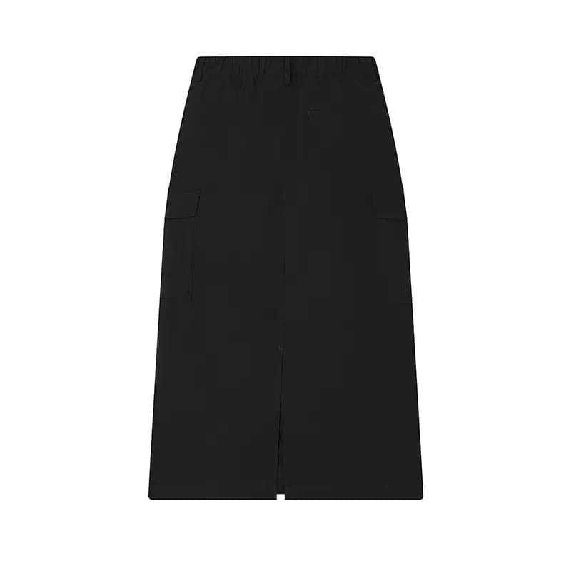 FILA ORIGINALE Heart Woven Pink Skirt Cargo Comfortable Half-Length Casual Long Skirt Women's Black 2