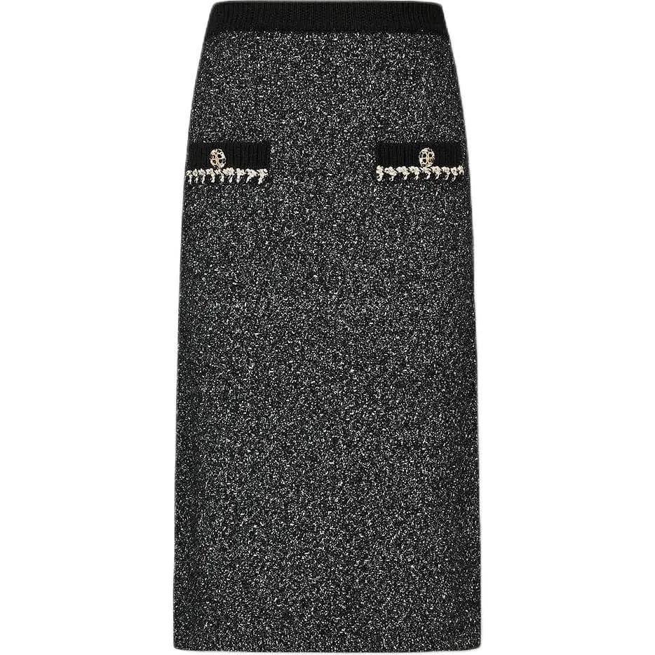KARL LAGERFELD SS25 Qadın Uzun Don Qara