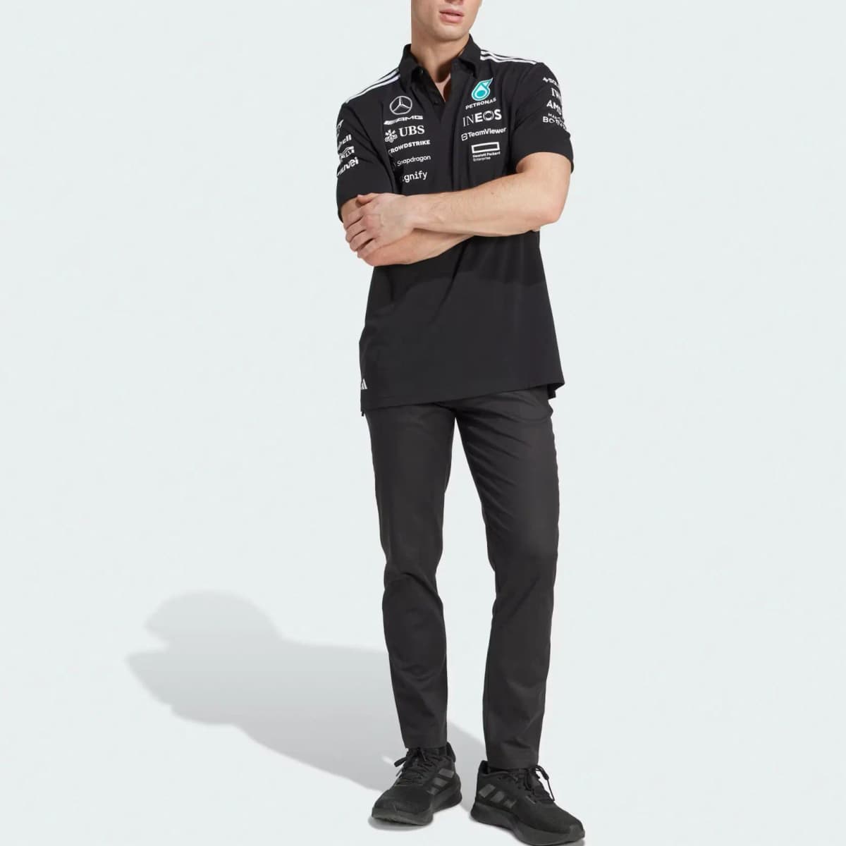 adidas x MERCEDES-AMG PETRONAS F1 Polo Köynək Kişi Qara/Ağ 2