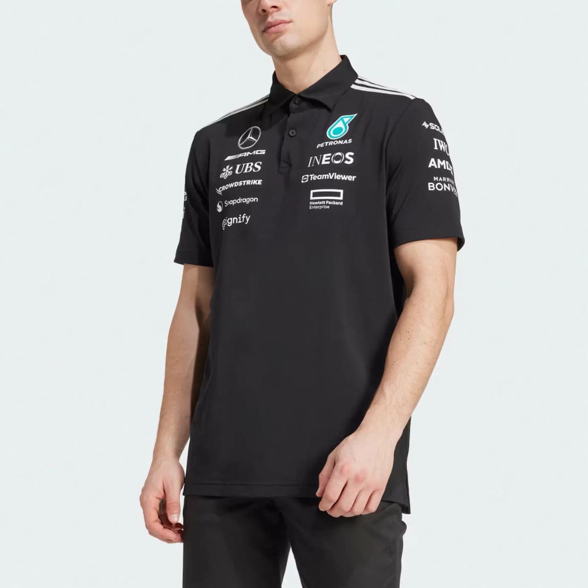 adidas x MERCEDES-AMG PETRONAS F1 Polo Köynək Kişi Qara/Ağ 4