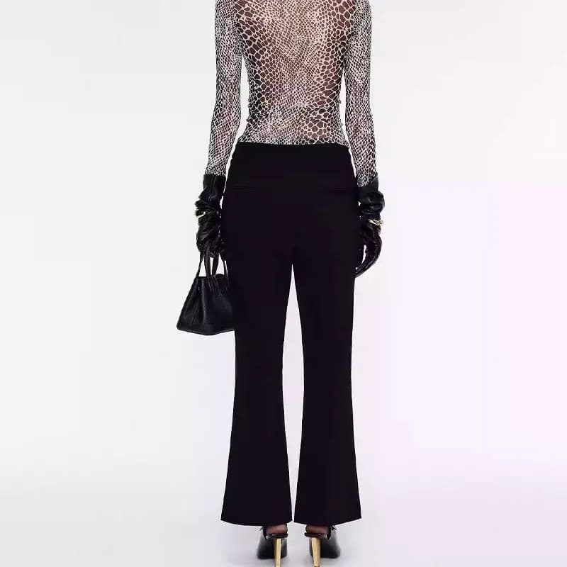 KARL LAGERFELD SS25 Qadın Şalvarı Qara 4