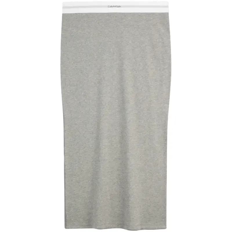 CALVIN KLEIN Modern Ribbed Bodycon Uzun Don Qadın