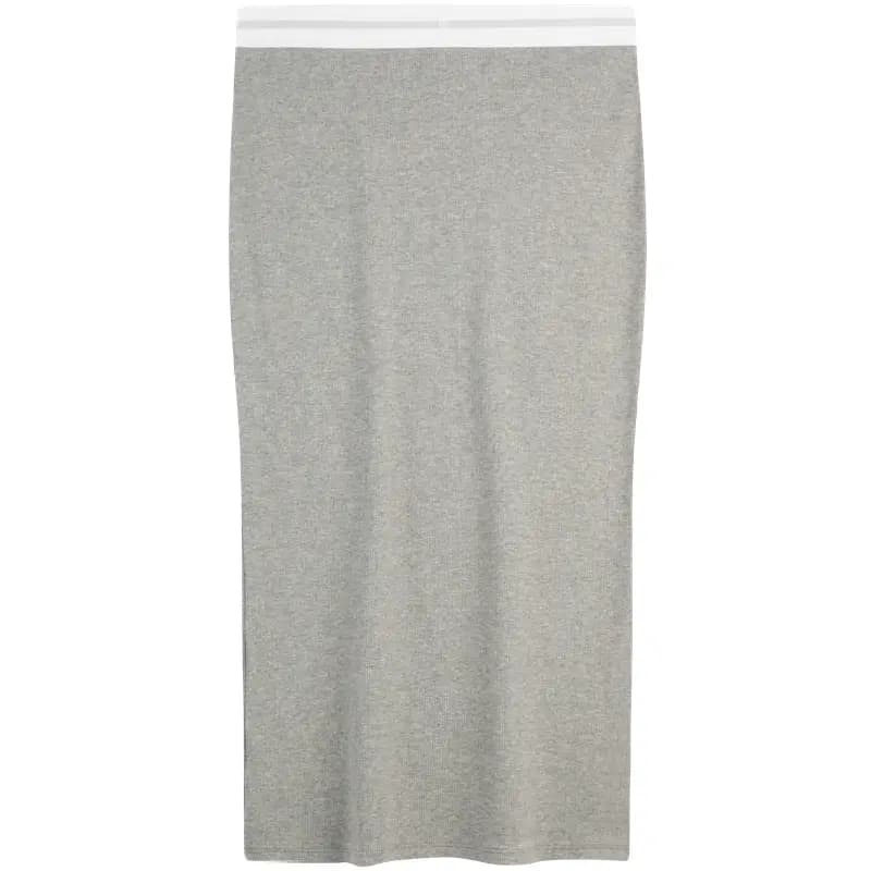 CALVIN KLEIN Modern Ribbed Bodycon Uzun Don Qadın 2