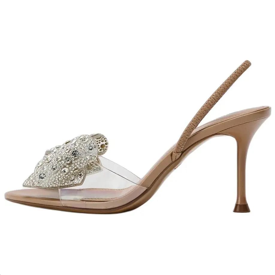 ZARA Hündürdaban Sandal Qadın Bej