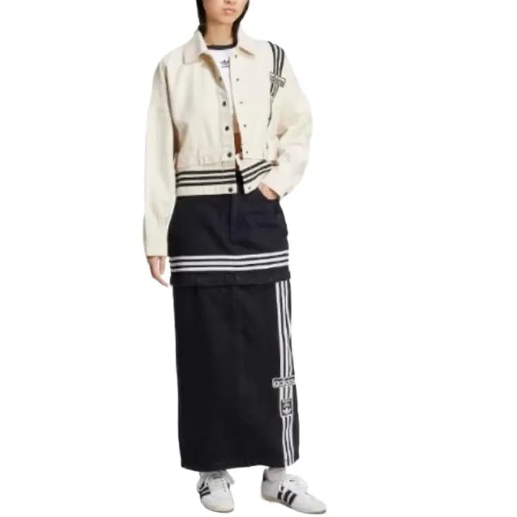 adidas Originals Street Wander Denim Qadın Maksi Ətəyi Denim Qara 3