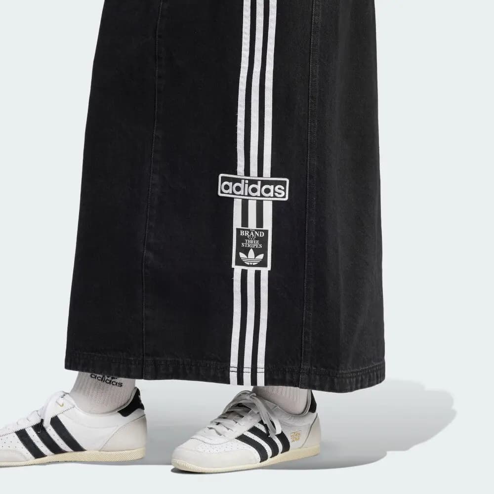 adidas Originals Street Wander Denim Qadın Maksi Ətəyi Denim Qara 5