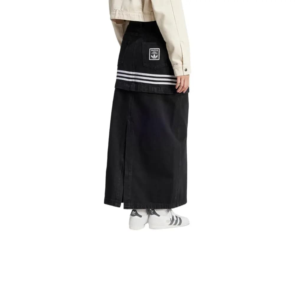adidas Originals Street Wander Denim Qadın Maksi Ətəyi Denim Qara 2