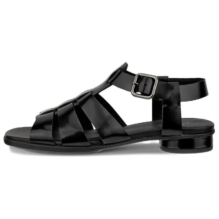 Ecco Sculpture 25 Cow Leather Fashion Minimalist Roman Sandals Women's Black