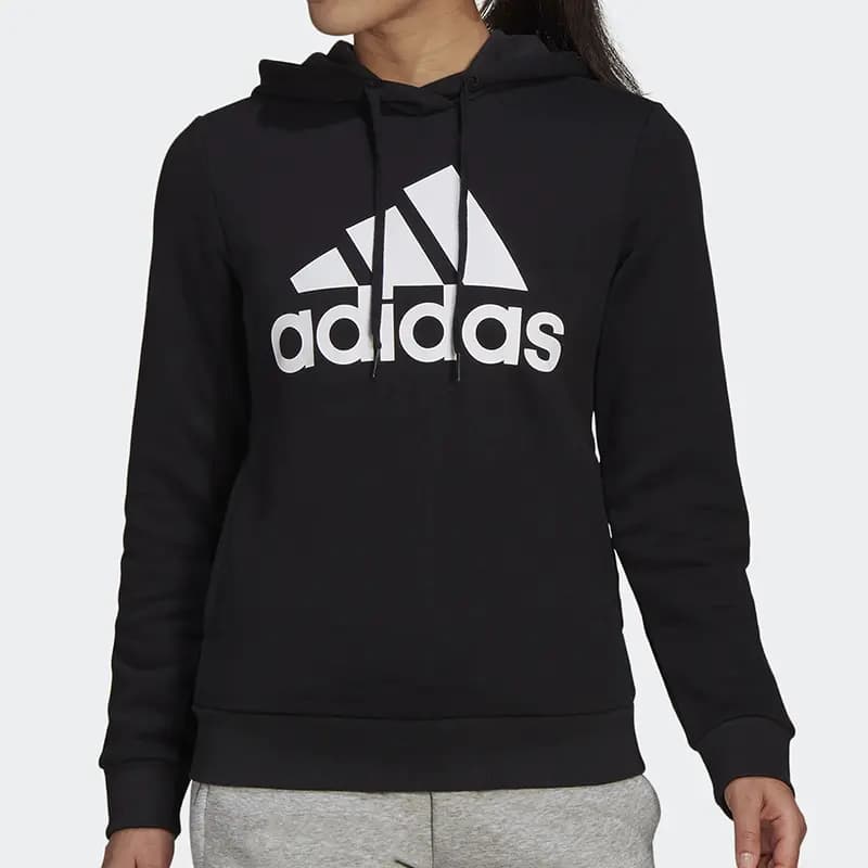 adidas W Bl Fl Hd Large Logo Print Training Hoodie Women's Black 2