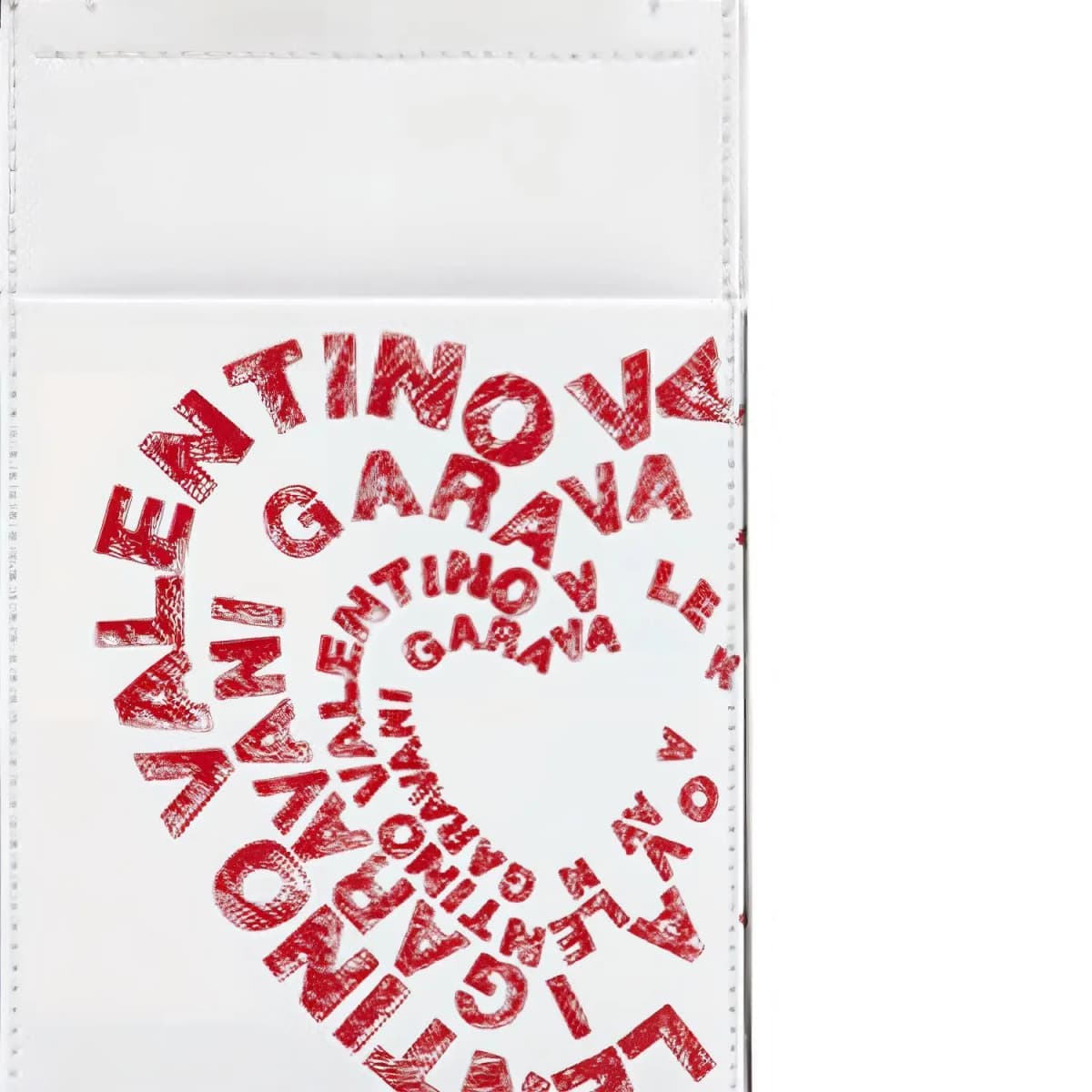 Valentino GARAVANI Calfskin AMORE Print Lanyard Phone Pouch Men's White 4