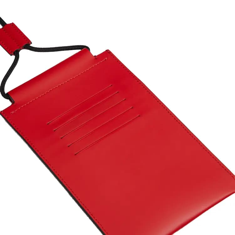 Valentino GARAVANI VLogo Signature Lanyard Dəri Telefon Çantası Kişi Qırmızı 4