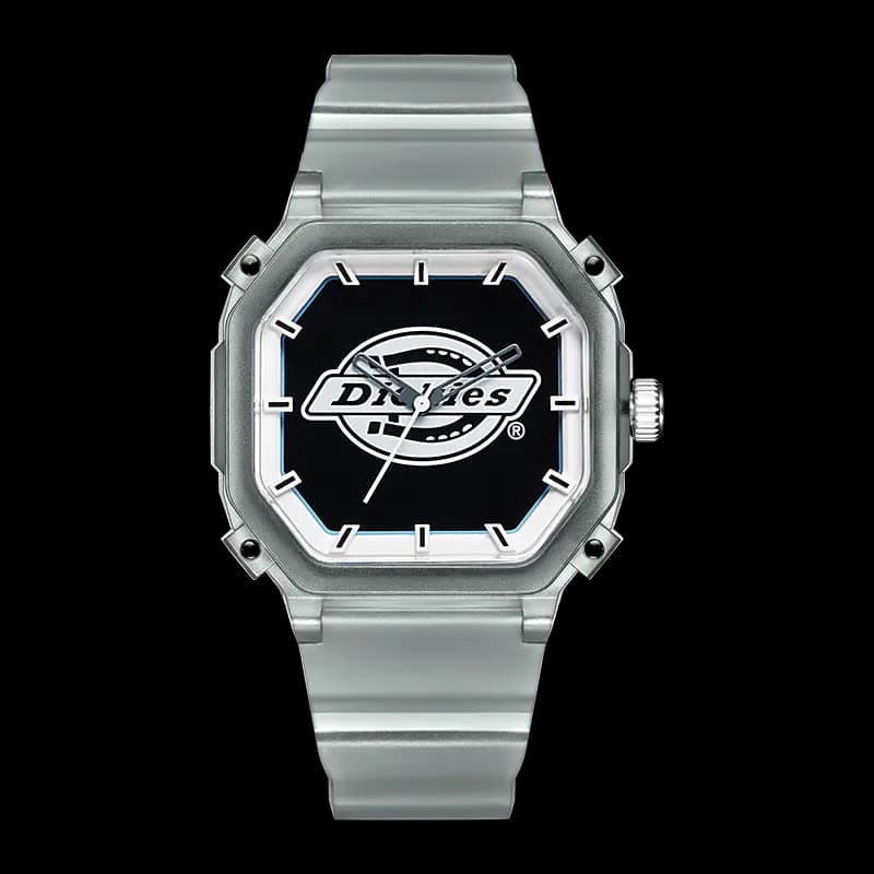 Dickies European/US Watches, Trendy Small Block Wrist Watch Quartz Movement Silicone Strap Black Dial Unisex