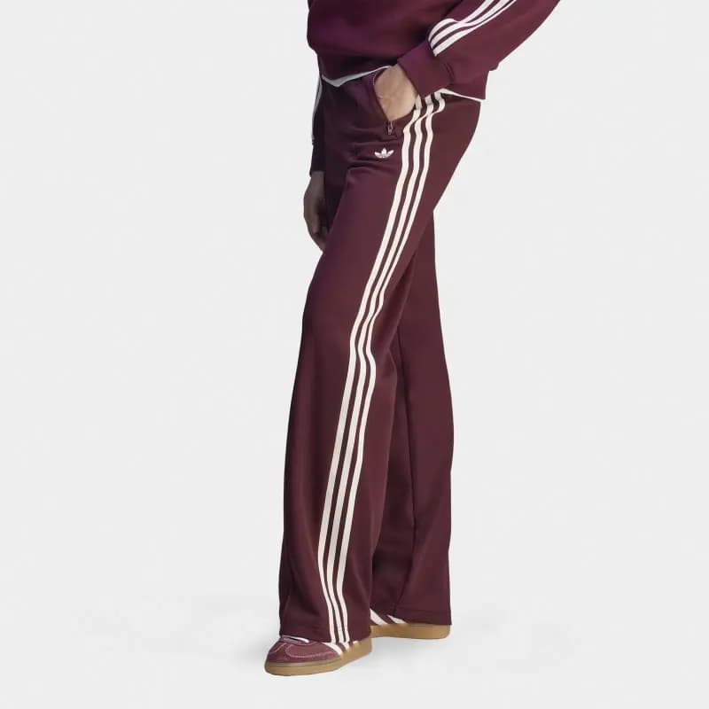 adidas originals x Sporty & Rich Collaboration SS25 Fashion Comfort Stripe Track Pants Unisex Burgundy 3