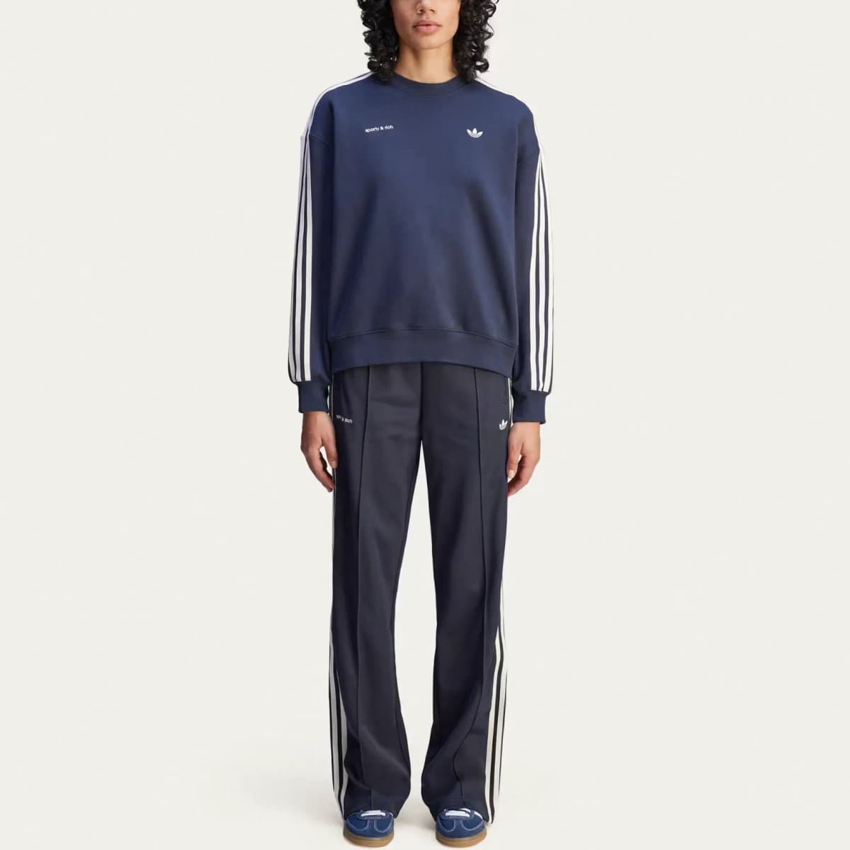 adidas Originals x Sporty & Rich İdman Şalvarı Unisex Tünd Göy 3