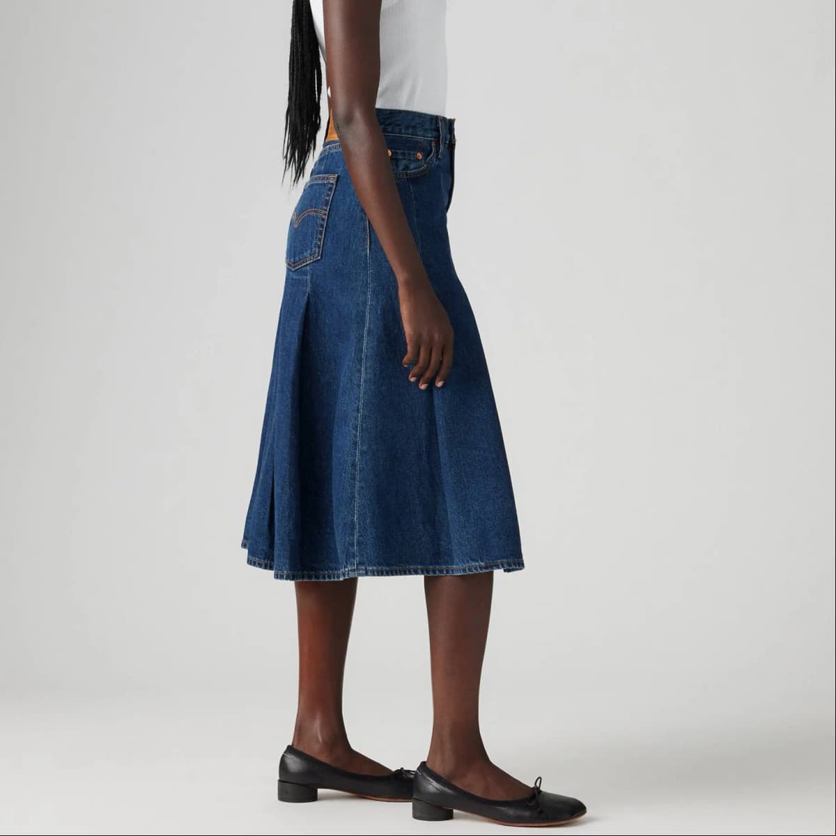 Levi's Denim Uzun Ətək Qadın Tünd Mavi 6