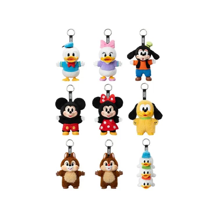 POP MART Mickey Family Vinyl Plush Keychain Cute Blind Box Single Blind Box/Full Box of 8 4