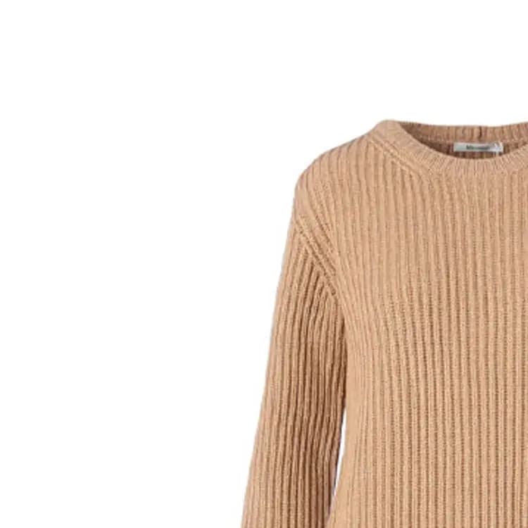 MaxMara Wool Knit Fringed Hem Pullover Sweater Women's Camel 3