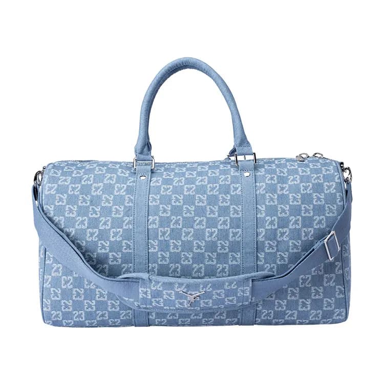 Jordan Monogram Səyahət Çantası Unisex Açıq Denim Mavi 4