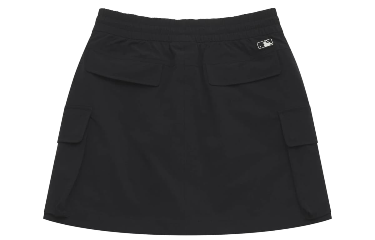 MLB New York Yankees Basic Series SS25 Cool Comfort Versatile Multi-Pocket Practical Minimalist High-Waist Classic Logo Tie Sport Casual Short Skirt Utility Skirt Women's Black 2