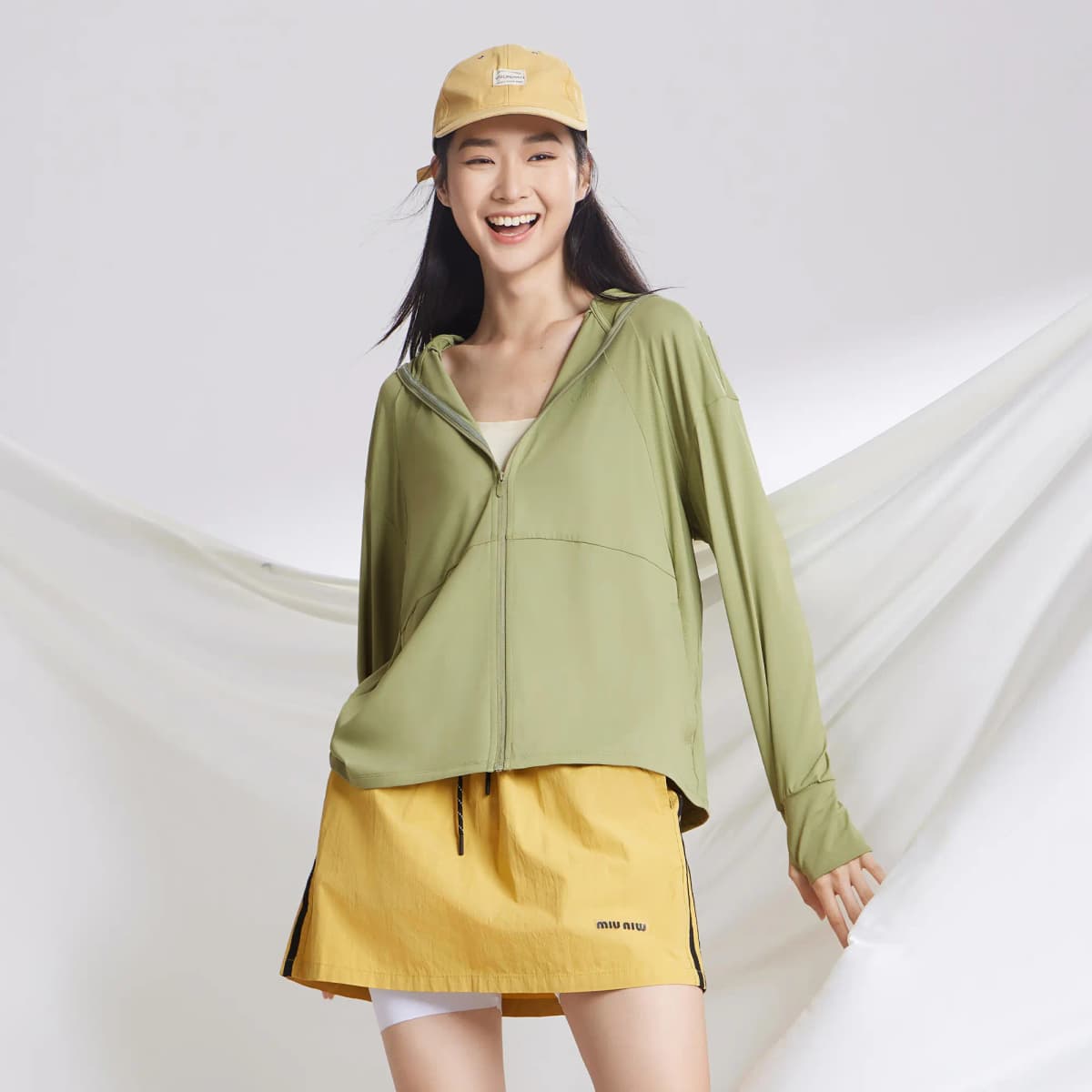 CAMEL Jelly Series Lightweight Breathable Quick-Dry Cool Feeling Original Yarn UPF1000+ Stretch Hooded Sun Protection Jacket Women's 5