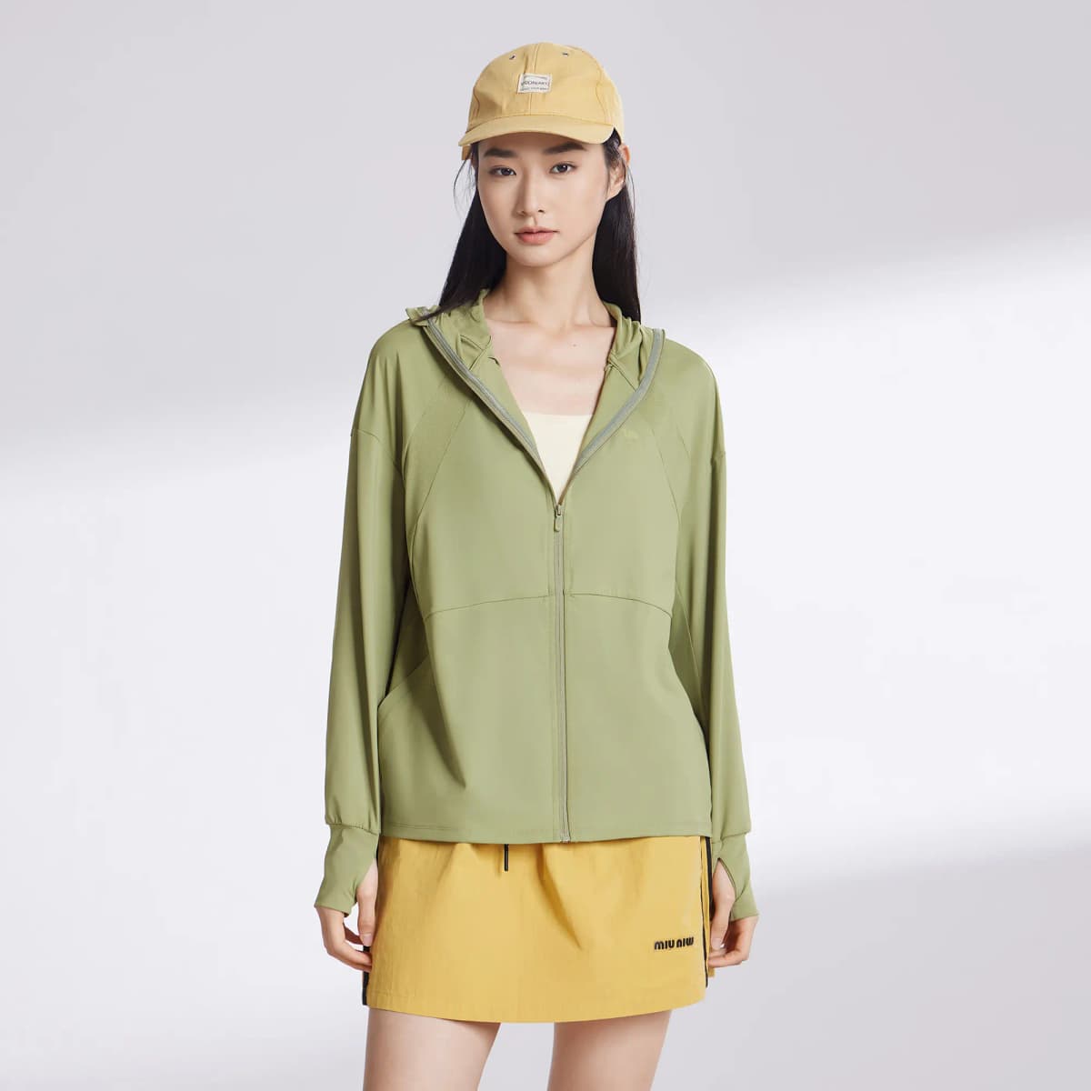 CAMEL Jelly Series Lightweight Breathable Quick-Dry Cool Feeling Original Yarn UPF1000+ Stretch Hooded Sun Protection Jacket Women's 3