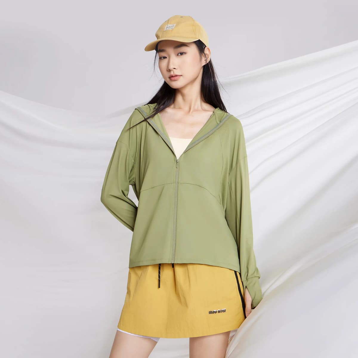 CAMEL Jelly Series Lightweight Breathable Quick-Dry Cool Feeling Original Yarn UPF1000+ Stretch Hooded Sun Protection Jacket Women's 4