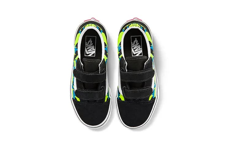Vans Old Skool Low-Top Uşaq Skate Ayaqqabısı Qara/Yaşıl/Göy 3