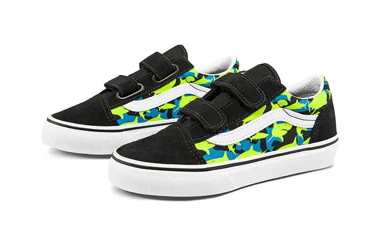 Vans Old Skool Low-Top Uşaq Skate Ayaqqabısı Qara/Yaşıl/Göy 2