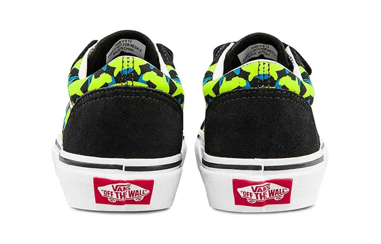 Vans Old Skool Low-Top Uşaq Skate Ayaqqabısı Qara/Yaşıl/Göy 5