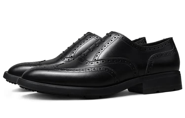 THOM WILLS Handmade Brogue Dress Shoes Men's Black 2