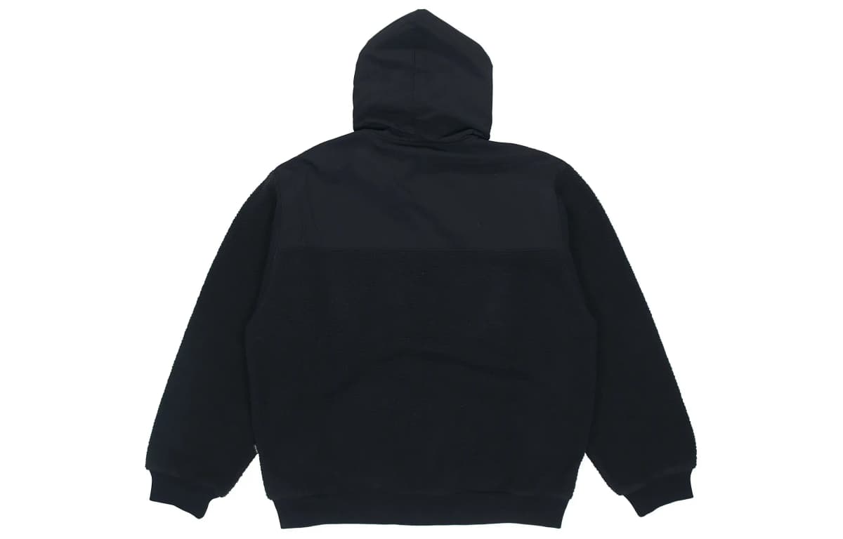 Puma Faux Shearling Warm Hooded Logo Jacket Men's Black 2
