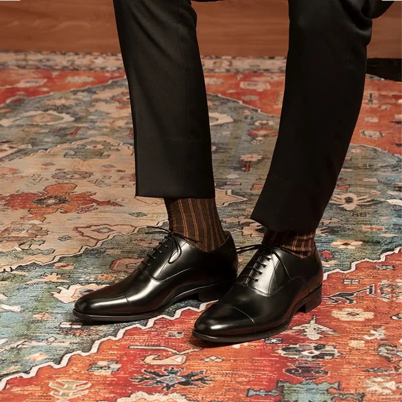 THOM WILLS British Style Oxford Ayaqqabısı Kişi Qara 6
