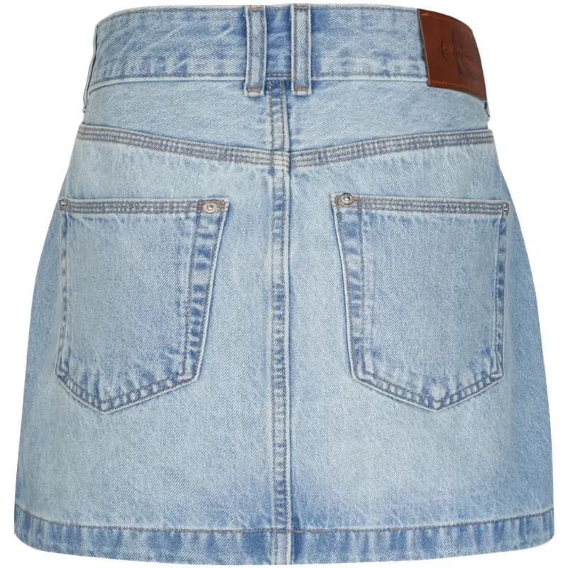CALVIN KLEIN Qadın Denim Ətək Açıq Mavi 2