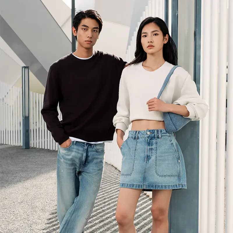 CALVIN KLEIN Qadın Denim Ətək Açıq Mavi 3