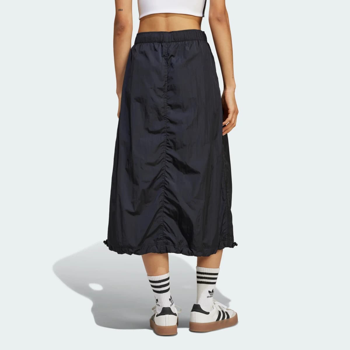 adidas originals SS25 WOVEN MID SKIRT Qadın Uzun Ətək Qara 4