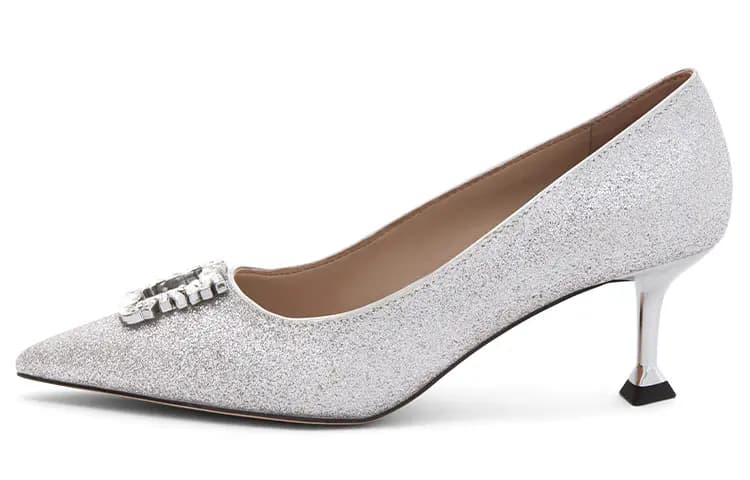 CHARLES&KEITH Qadın Mary Jane Ayaqqabısı 6sm Gümüşü