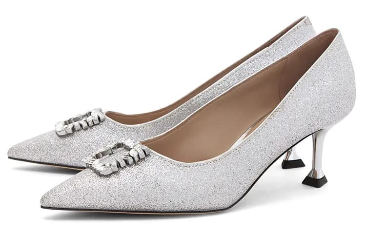 CHARLES&KEITH Qadın Mary Jane Ayaqqabısı 6sm Gümüşü 2