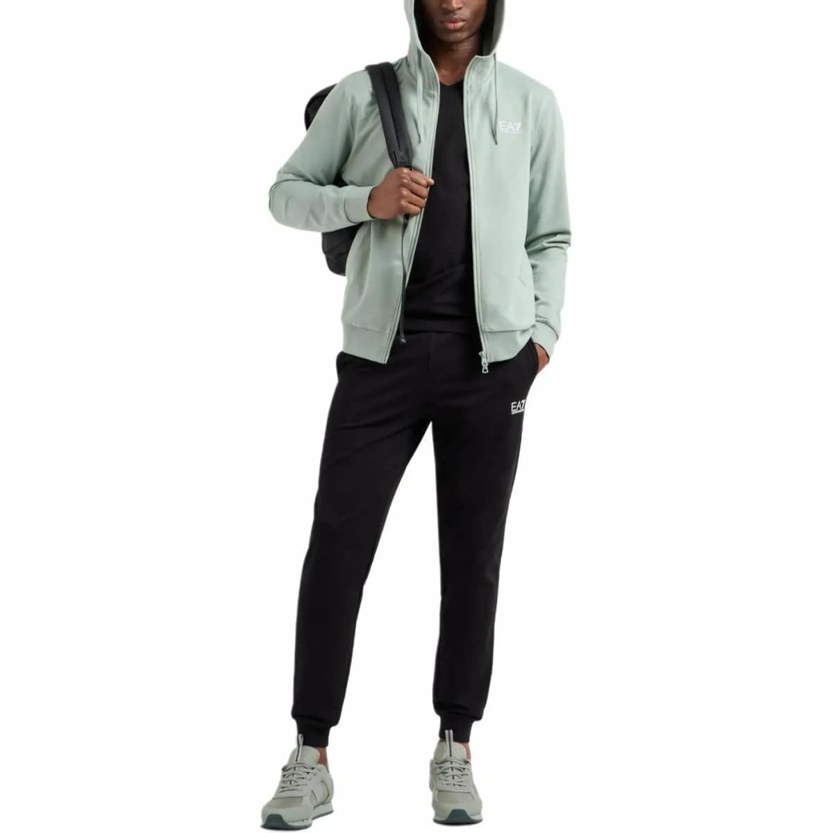EMPORIO ARMANI EA7 Kişi Pambıq İdman Kostyumu Yaşıl 2
