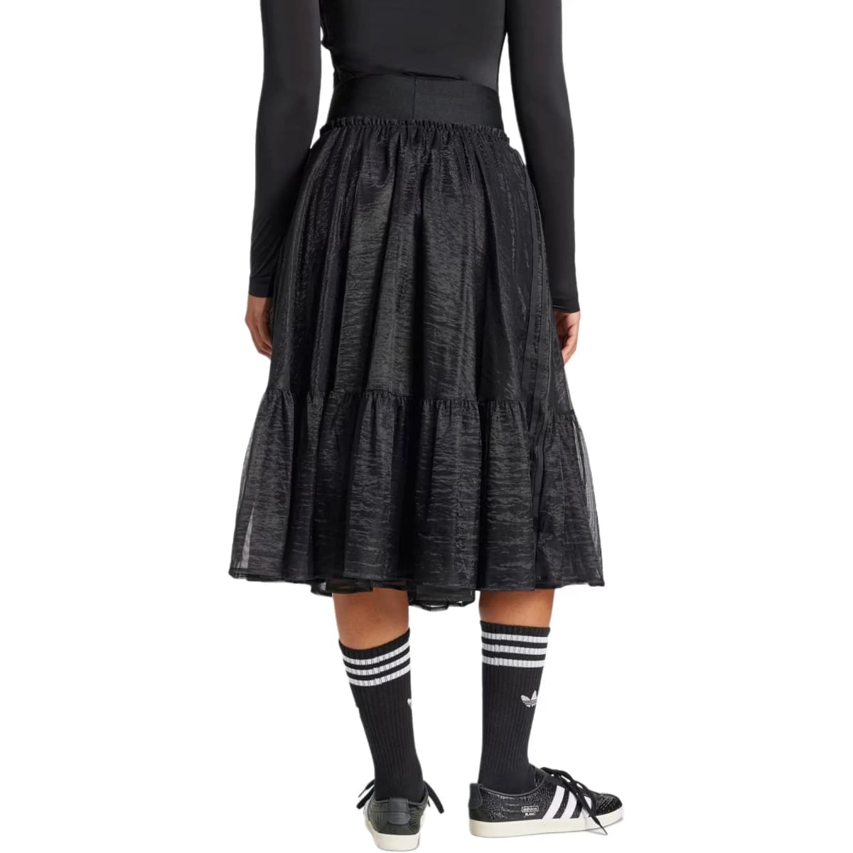 adidas originals Tulle Waistband Maxi Skirt Qadın Uzun Ətək Qara 5
