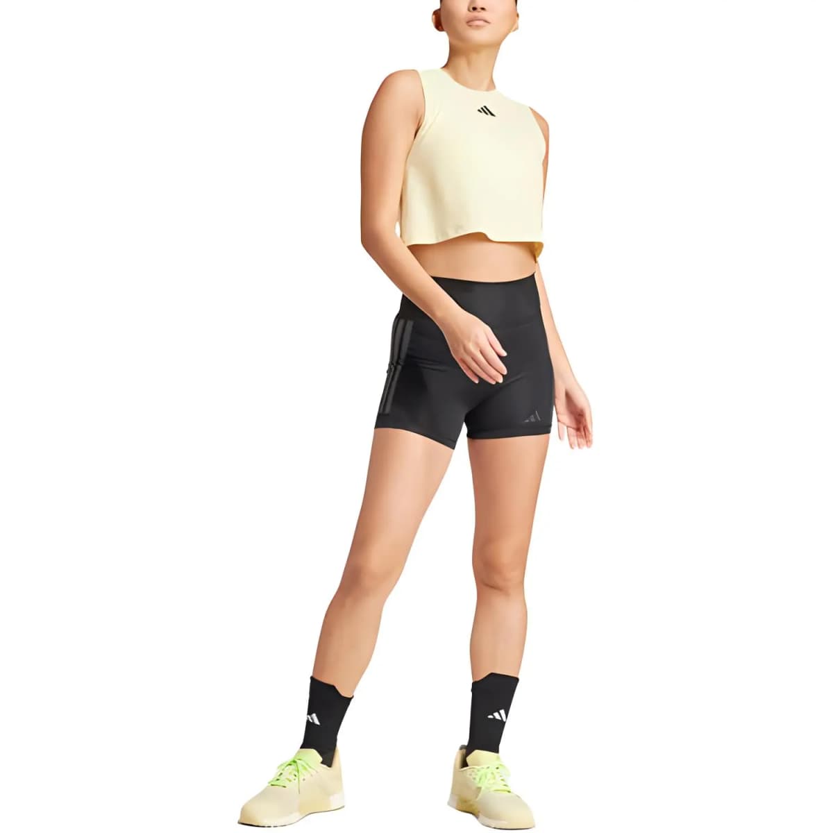 adidas Power 3 Stripes Qadın Boxy Tank Top Sarı 4